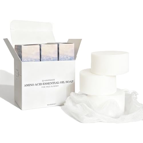 Rebalancing Soap Bar for Face & Body & Bath 3Pack 3.3Oz, with Premium Amino Acid Essential Oils, Plant Based Cold Process Cleansing Bar Soap Wash for Women and Men All Skin