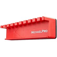 MichaelPro Magnetic Wrench Holder, 10-Piece Magnetic Wrench Organizer, Fits SAE (3/8''-15/16'') and Metric (10-19 mm) Wrenches, Strong Magnetic Rack for Easy Wall Mount - MP014005