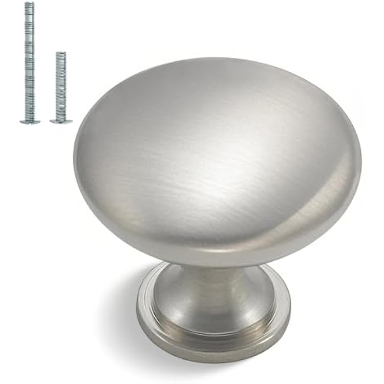 homdiy 30 Pack Cabinet Knobs Brushed Nickel Drawer Knobs - Solid Zinc Alloy Kitchen Pulls Modern Cabinet Hardware for Dresser Drawers