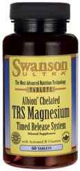 Swanson Albion Chelated Timed-Release Magnesium, 60 Tablets | Timed-Release Magnesium Developed for Optimum Absorption and Digestive Comfort, with Benfotiamine and Vitamin B6
