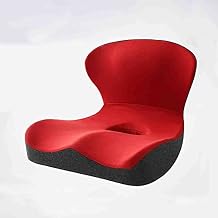 DKULMN Seat Cushion for Office Chair,Seat Cushion for Office Chair Memory Foam Firm Cushion,Seat Cushion & Lumbar Support Pillow for Office Chair, Car,Red