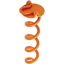 Vortex (1-Pack) 10" Spiral Ground Anchors, Steel Screw In with Folding Ring, 275 lb Pull Force, Orange ANCFR10-ORG-A