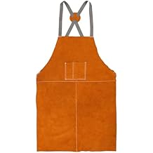 Leather Apron, Welding Apron, For Men, Blacksmith, Work Bib, Heat Resistant, Welder Gear, Forging, Woodworking, Wood, Metal Working, Blacksmithing, Shop Clothing, Flame/Heat Resistant, 23 x 35 Inch