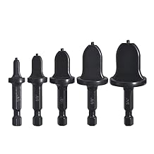 5pcs Swaging Drill Bit Set Copper Pipe Flaring Tools with 1/4'' 3/8'' 1/2'' 5/8'' 3/4'' Bits Multifunction Tube Expander Portable Drill Bit Repairing Kit 1/4-Inch Hex Shank HVAC Tool
