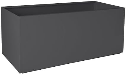 Nice Rectangular Charcoal Grey Aluminum Planter - 20"X46"X20"