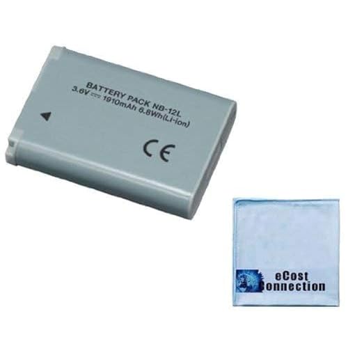 NB12L Battery for Canon PowerShot N100 Digital Camera &More Models  Microfiber LensLCD Screen Cleaning Cloth | NB-12L