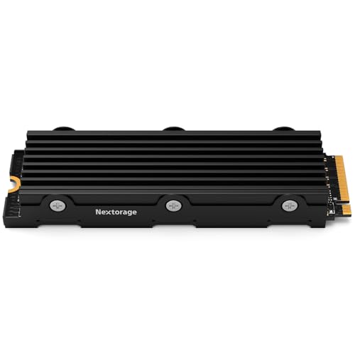Nextorage Japan 1TB1000GB Internal SSD Work with New PlayStation 5 Console and PC M.2 2280 Gen4 NVMe with Heatsink NEM-PA1TBN SYM Maximum Transfer Rate Read: 7300MBs, Write: 6000MBs