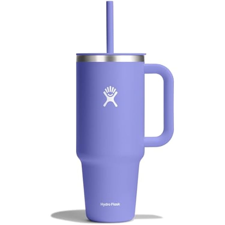 Hydro Flask 40 Oz Travel Tumbler with Handle, Lid and Straw - Insulated Stainless Steel in 40 Oz Lupine