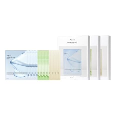 Abib 12-Day Radiance Renewal SET: Vegan Collagen Gel Mask 12 Sheets (Sedum & Jericho Rose & Heartleaf) I Korean Skincare, Vegan, Cooling, Calming, Nourishing, Hydrogel Face Mask
