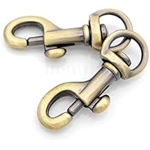 CRAFTMEMORE 4pcs Swivel Snap Hook Round Eye Slide Bolt Lobster Clasp for Purse Keychains Accessories SC17 (Brushed Brass)