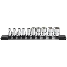 TONE Socket Set 6-Point with Socket Holder HS210 1/4" Inch Drive 10-Piece