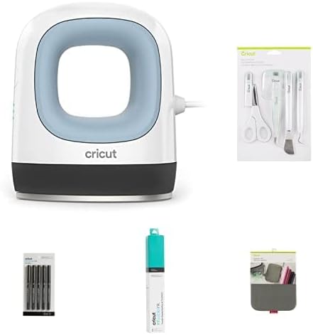 Cricut EasyPress Mini Heat Press Blue Zen - Infusible Ink Bundle, Includes 5-Piece Tool Kit, Heat Press Mat, Infusible Ink Transfer Sheets - Teal, Infusible Ink Pens (5ct)