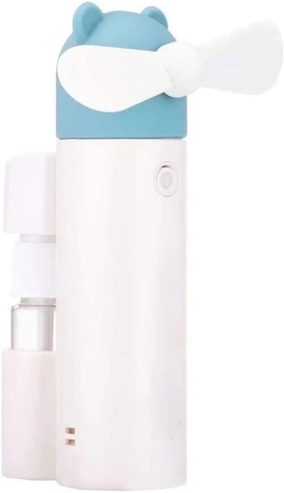 FEER USB RechargeableBattery Operated Handheld Cooling Mini Fan Portable Spray Water Misting Hand Cooler Fans Color : Blue