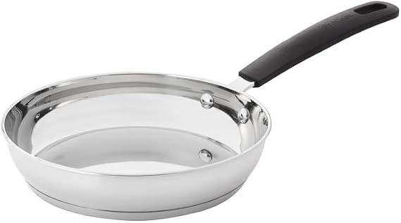 ProCook Gourmet Uncoated Stainless Steel Frying Pan - 20cm, Durable Heavy Duty Saute Skillet - Induction Safe Cookware