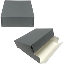 Lineco Museum Archival Storage Box, 9.25x11.75x3 in. Drop Front Design. Acid-Free with Metal Edge. Organize Photos, Pictures, Prints, Documents, Crafts, DIY. Gray, 2 Pack