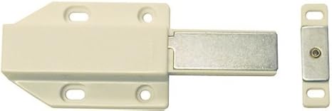 Touch Latch Magnetic Push Open Door Latch for Large Doors - White - 2 Pack