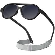 RIVBOS Baby Aviator Wrap Polarized UV400 Sunglasses Soft Frame Secure Strap Toddler,Infant and Newborn (0-18 Months) RBK068