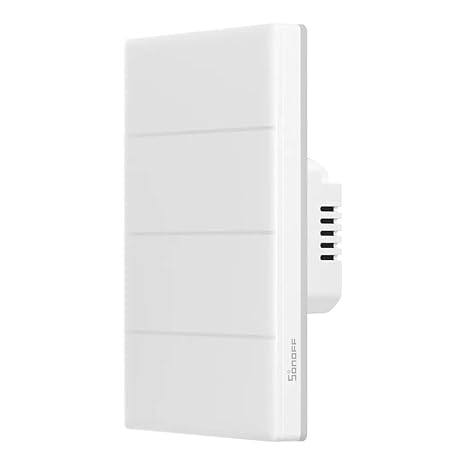 SONOFF Smart Light Switch, 2.4GHz WiFi Interruptor Inteligente, Neutral Wire Required, Voice Control with Alexa and Google Home, Touch Button, Wall Mounting, T5 4 Gang 1 Way