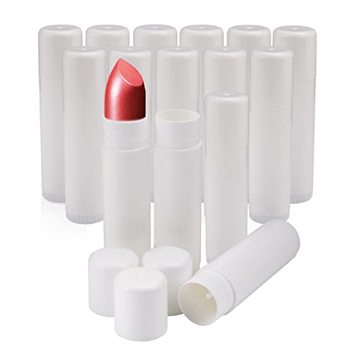 15 Pcs 0.5oz Empty DIY Lip Balm Containers - 15g Refillable Lipstick Tubes, Lip Gloss and Deodorant Containers White