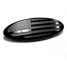 9 inch Front Grille Tailgate Rear American Black Flag Emblem 9X3.5 Oval Decal Badge Nameplate for F150, F250, F350, Edge, Explorer, Range 9, Black
