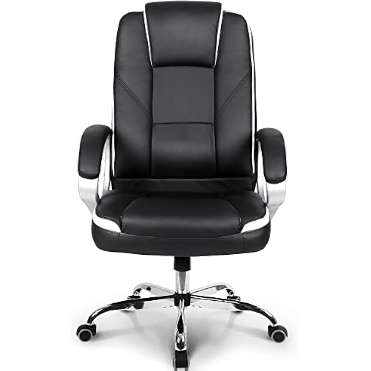 NEO CHAIR Office Chair Computer Desk Chair Gaming - Ergonomic High Back Cushion Lumbar Support with Wheels Comfortable Black Leather Racing Seat Adjustable Swivel Rolling Home Executive
