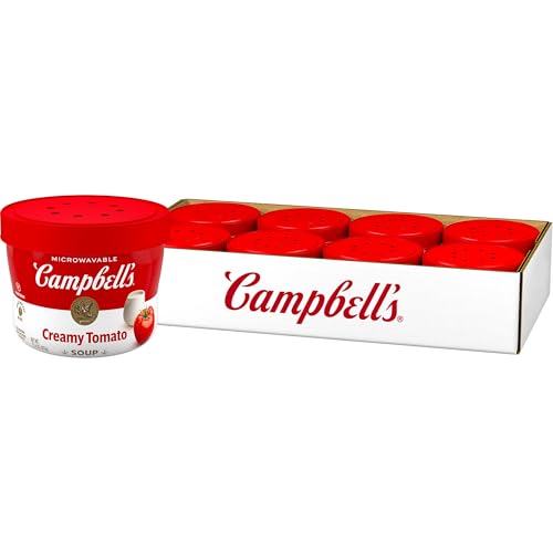 Campbells Creamy Tomato Soup, 15.4 oz Microwavable Bowl 8 Pack