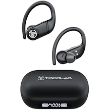 TREBLAB X4 Waterproof Workout Headphones for Running & Gym - Silky Soft Secure Earhooks, 11H Battery, Physical Buttons, Noise Canceling Over-Ear Ear Hook Bluetooth Earbuds for Sports