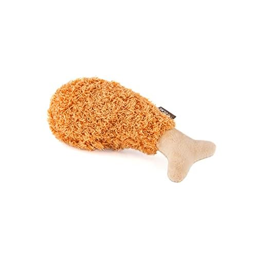 P.L.A.Y. Cute Plush Dog Toys - Fast Food Themed Durable Giggle Chew Toy, Great for Puppies & Small, Medium, Large Dog - Machine Washable, Recycled Materials American Classic Fried Chicken, X-Small