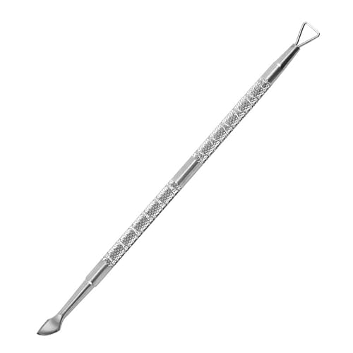 Gel Nail Remover Tool, Cuticle Pusher for Women, Dual-end Dead Skin Nail Pusher Nail Dirt Cleaner Tool Gel Polish Remover Tool, 410 Stainless Steel,No.02.1