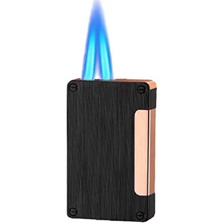 Torch Lighter Adjustable Double Jet Flame Butane Refillable Gas Windproof Lighters Black1