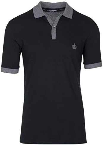Dolce & Gabbana Mens Gray Crown Corona Short Sleeve Polo Shirt