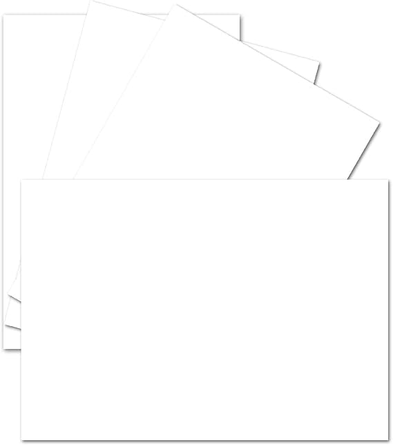 A6 Postcards / Singles - White - 105 x 148 mm - 250 gr - Matte Linen Hammered 100 Stück Weiß - matt