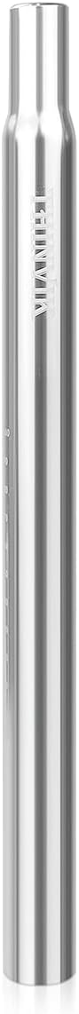 Thinvik Bike Seat Post,Polished Aluminum Alloy,350mm,Mountain &Road Bicycle Fixed Gear Cycling Seatpost 25.4/27.2/28.6/30.4/30.8/31.6mm,Silver Seat Post Replacement