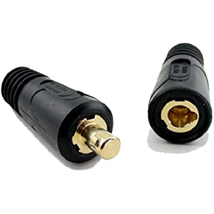 WeldingCity Dinse-Type Twist-Lock Insulated Connector Pair MaleFemale for Welding Cable AWG #2-10 35-50mm
