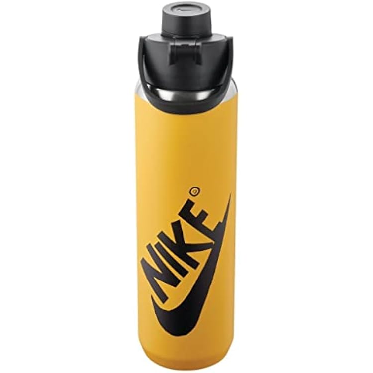 NIKE Unisex - Adult Recharge Chug Bottle TR-FL, Yellow OchreBlackBlack, One Size
