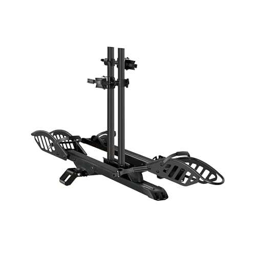 Hitch 2-Bike Rack, 200 lbs Capacity E-Bike Carrier Platform Mount, Up to 5 Fat Tire Bicyclefor 2 Receiver Cars Trucks SUVs Minivans RV, Trailer