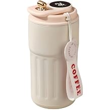 Smart Coffee Travel Mug with LED Temperature Display, Spill-Proof Leak-Proof Stainless Steel Coffee Mug, Temperature Control Travel Mug, Portable Cups for Keep Hot/Ice,Birthday & Christmas Gift(White)