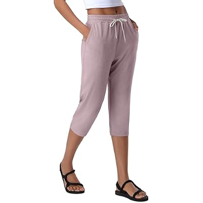 Pioneer Camp Womens Capri Yoga Pants Wide Leg Loose Stretch Athletic Sweatpants Causal Cropped Pajama Pants with Pockets