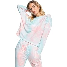 Roxy Current Mood Crew Top Peach Amber Nautilus Tie-Dye SM (US 3-5)