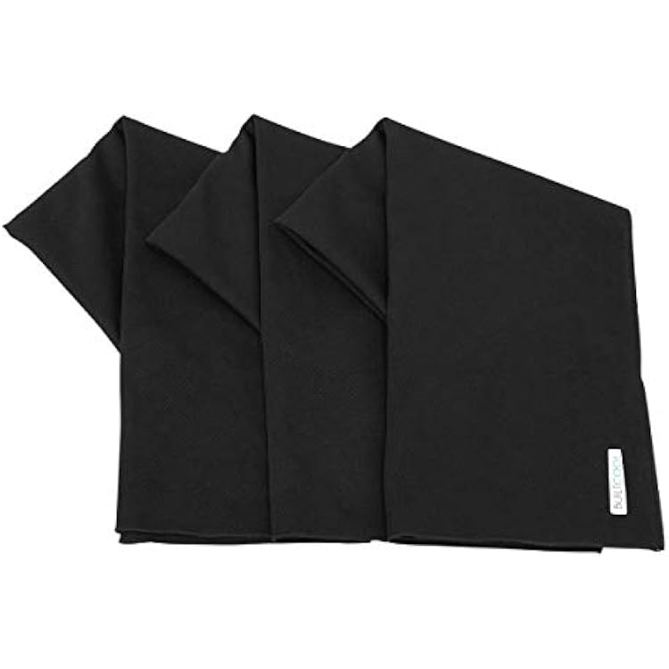 BUILTCOOL Adult Cooling Towel - Men & Women Chilly, Lightweight, Soft, Neck and Face Cooling Towel for Sport, Camping, Hunting, One Size, Black, 3 Pack
