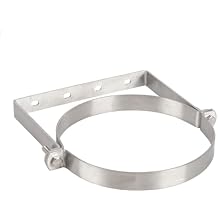 Stainless Steel B Vent Wall Strap, Chimney Pipe Support Bracket, Rigid Split Ring Hanger, Wall Support, for 6" (8" O.D.) Double Wall Insulated Chimney Pipe, All 304 Stainless Steel, Wall Mount
