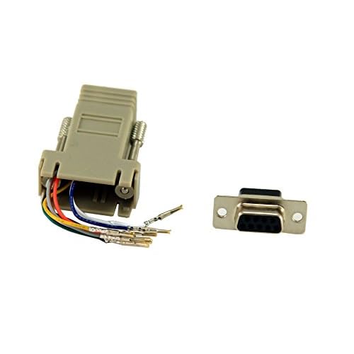RS232 RJ45 to DB9 Modular Female Adapter, Unpinned