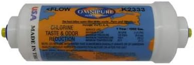 Omnipure (K2333-KK) 6"x2" Inline K-Series T33 GAC Acid Wash Carbon with 3/8" FQC