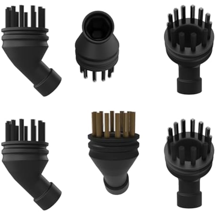 6-Pack Nylon & Brass Brush Set Compatible With Gloil SC301 Steam Cleaners