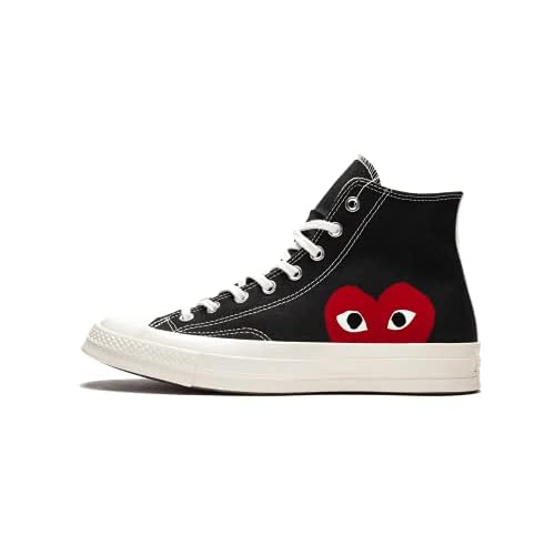 Mens Comme Des Garcons Play X Converse High Black Canvas Sneaker 37,5IT-712US Black