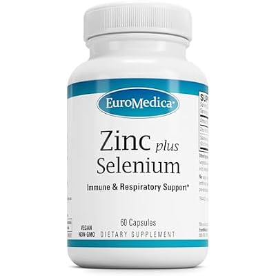 EuroMedica Zinc Plus Selenium - Immune & Respiratory Health Support Supplement - Mineral Supplement with Zinc Bisglycinate Chelate - Formula with Selenium for Cellular Health Support - 60 Capsules