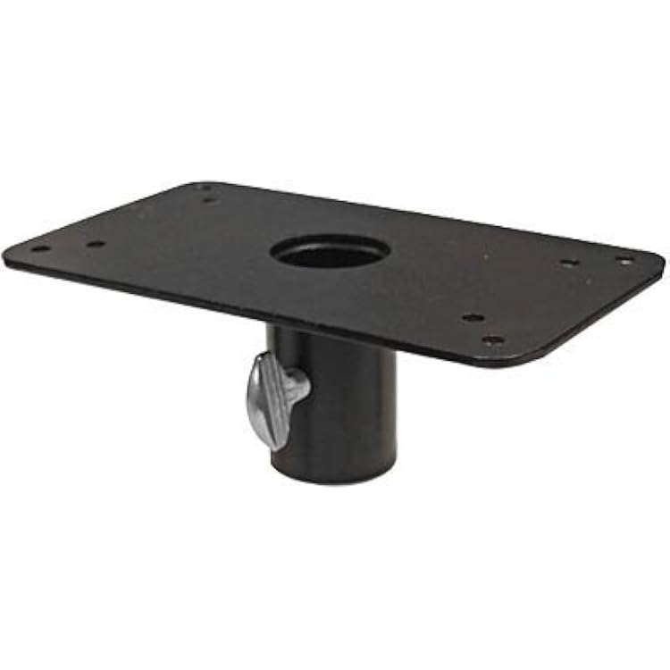 Erva Mounting Plate Flange Top with Hole for 1-inch Outer Diameter Pole Mounted Bird Feeder Attachment - Black