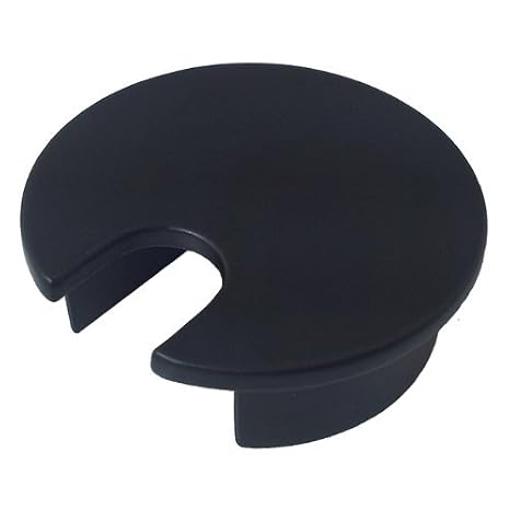 Electriduct 1.57" Metal Desk Grommet 40mm Cable Hole Cover Wire Cord Organizer | Black Epoxy