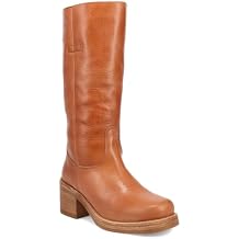 Dingo Womens Vagabond Round Toe Pull On Casual Boots Knee High Mid Heel 2-3" - Brown