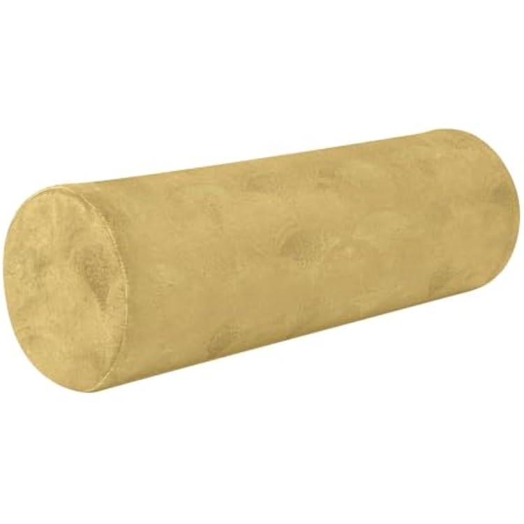 White and Gold Regular Pattern Bolster Pillow Headboard Therapedic Neck Roll Pillow Round Pillow Insert 17 Inch Cylinder Pillows Decorative Cover Cervical Support